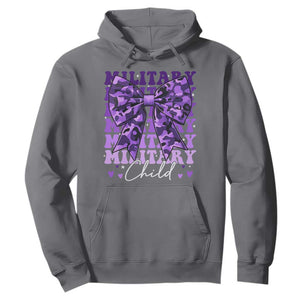 Military Child Coquette Bow Hoodie Purple Up Camo Kids Girls TS10 Charcoal Print Your Wear