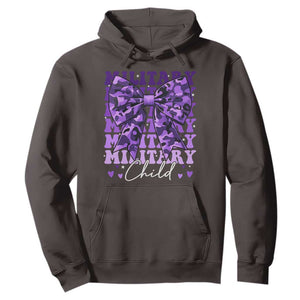 Military Child Coquette Bow Hoodie Purple Up Camo Kids Girls TS10 Dark Chocolate Print Your Wear