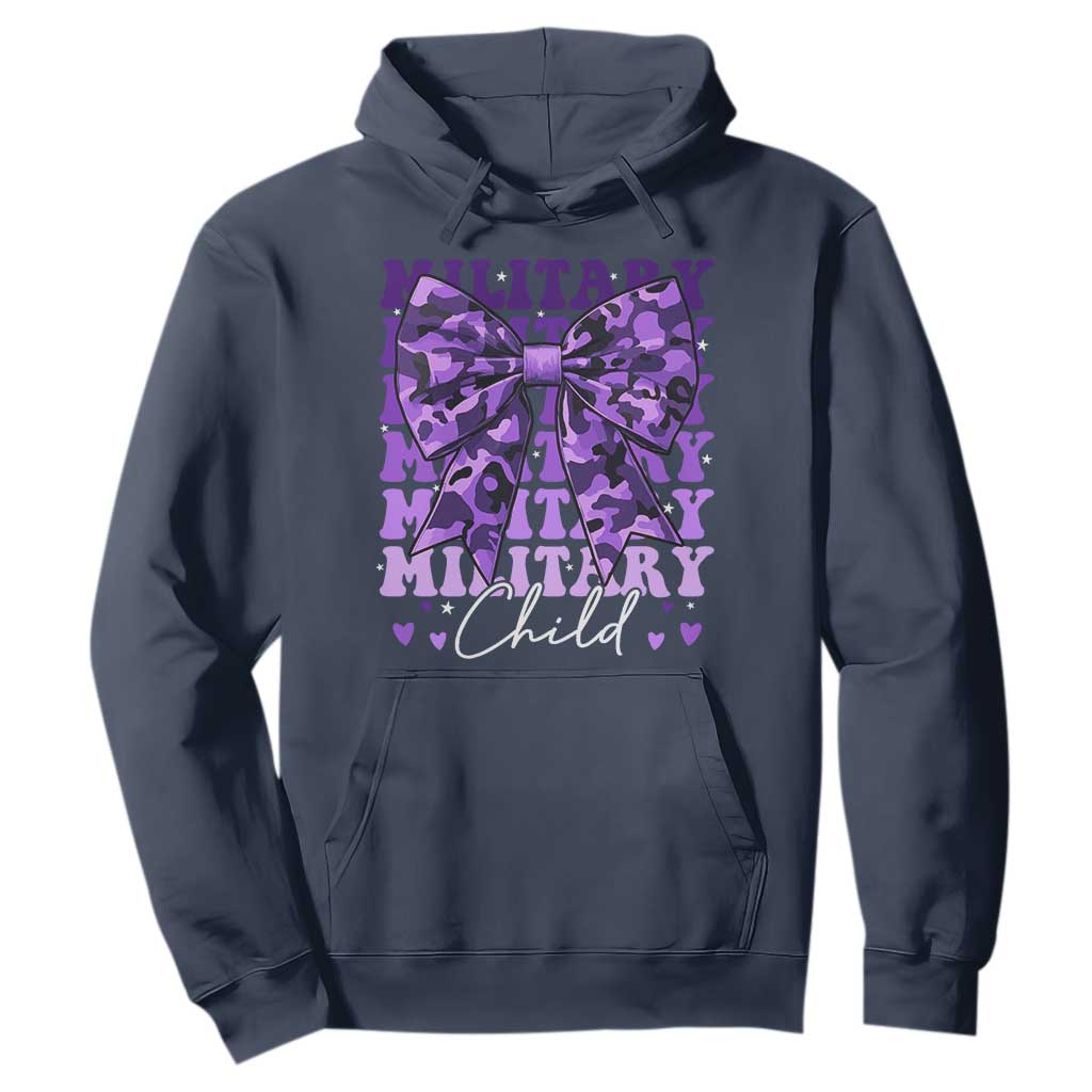 Military Child Coquette Bow Hoodie Purple Up Camo Kids Girls TS10 Navy Print Your Wear