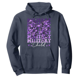 Military Child Coquette Bow Hoodie Purple Up Camo Kids Girls TS10 Navy Print Your Wear