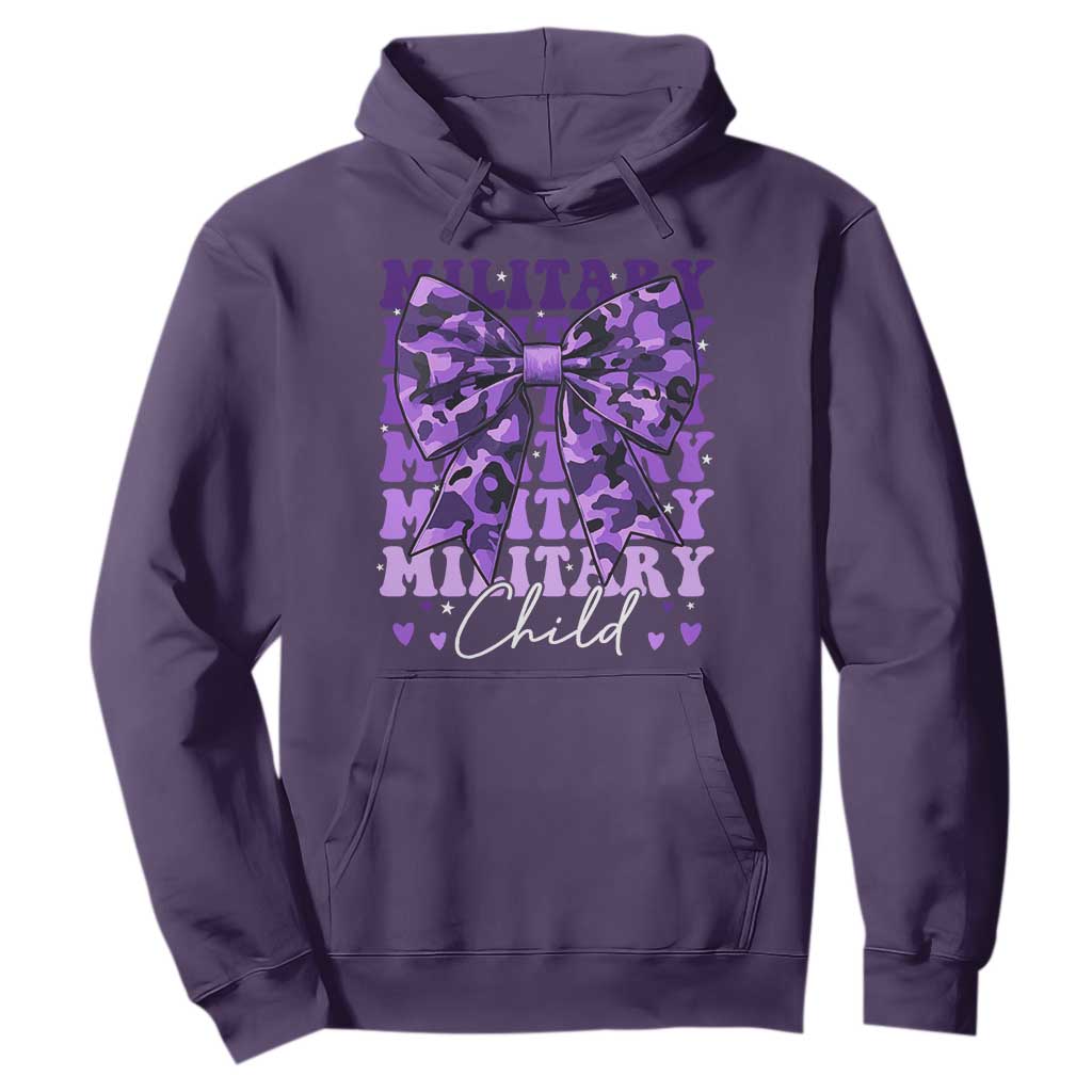 Military Child Coquette Bow Hoodie Purple Up Camo Kids Girls TS10 Purple Print Your Wear
