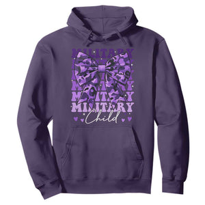 Military Child Coquette Bow Hoodie Purple Up Camo Kids Girls TS10 Purple Print Your Wear