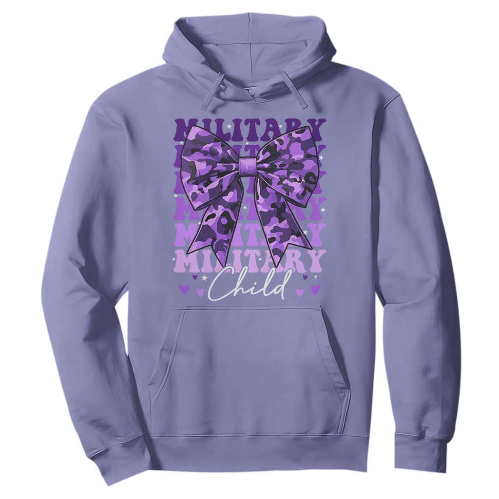 Military Child Coquette Bow Hoodie Purple Up Camo Kids Girls TS10 Violet Print Your Wear