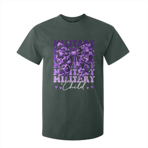 Military Child Coquette Bow T Shirt For Kid Purple Up Camo Kids Girls TS10 Dark Forest Green Print Your Wear