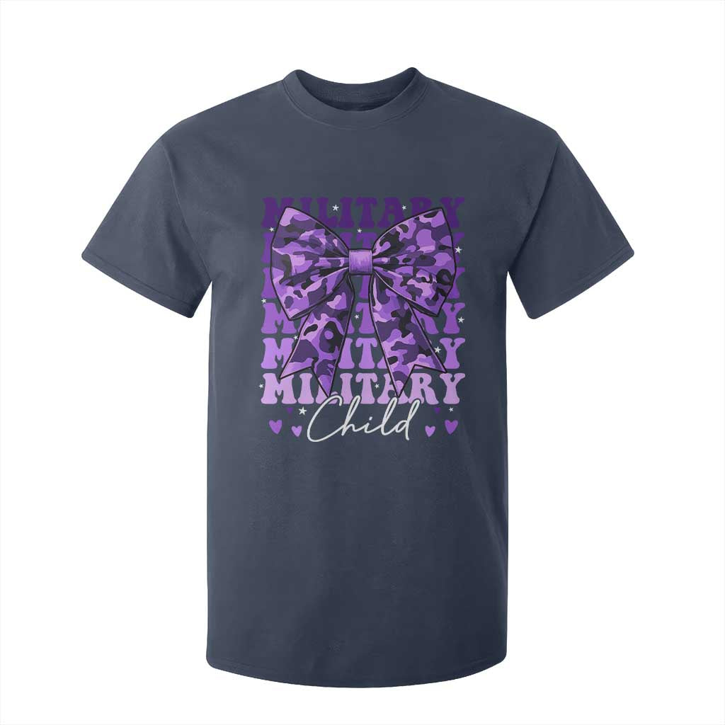 Military Child Coquette Bow T Shirt For Kid Purple Up Camo Kids Girls TS10 Navy Print Your Wear