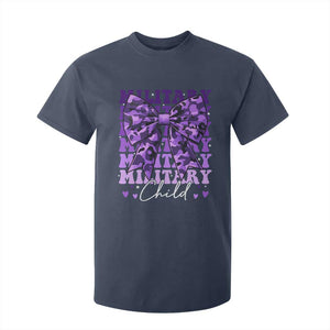 Military Child Coquette Bow T Shirt For Kid Purple Up Camo Kids Girls TS10 Navy Print Your Wear