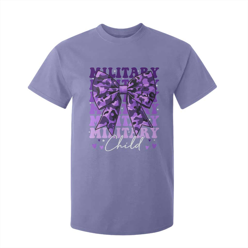 Military Child Coquette Bow T Shirt For Kid Purple Up Camo Kids Girls TS10 Violet Print Your Wear