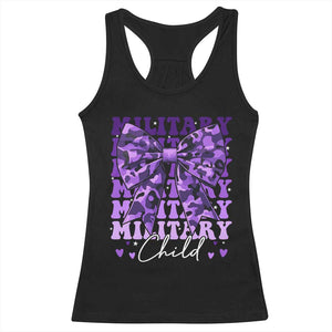 Military Child Coquette Bow Racerback Tank Top Purple Up Camo Kids Girls TS10 Black Print Your Wear