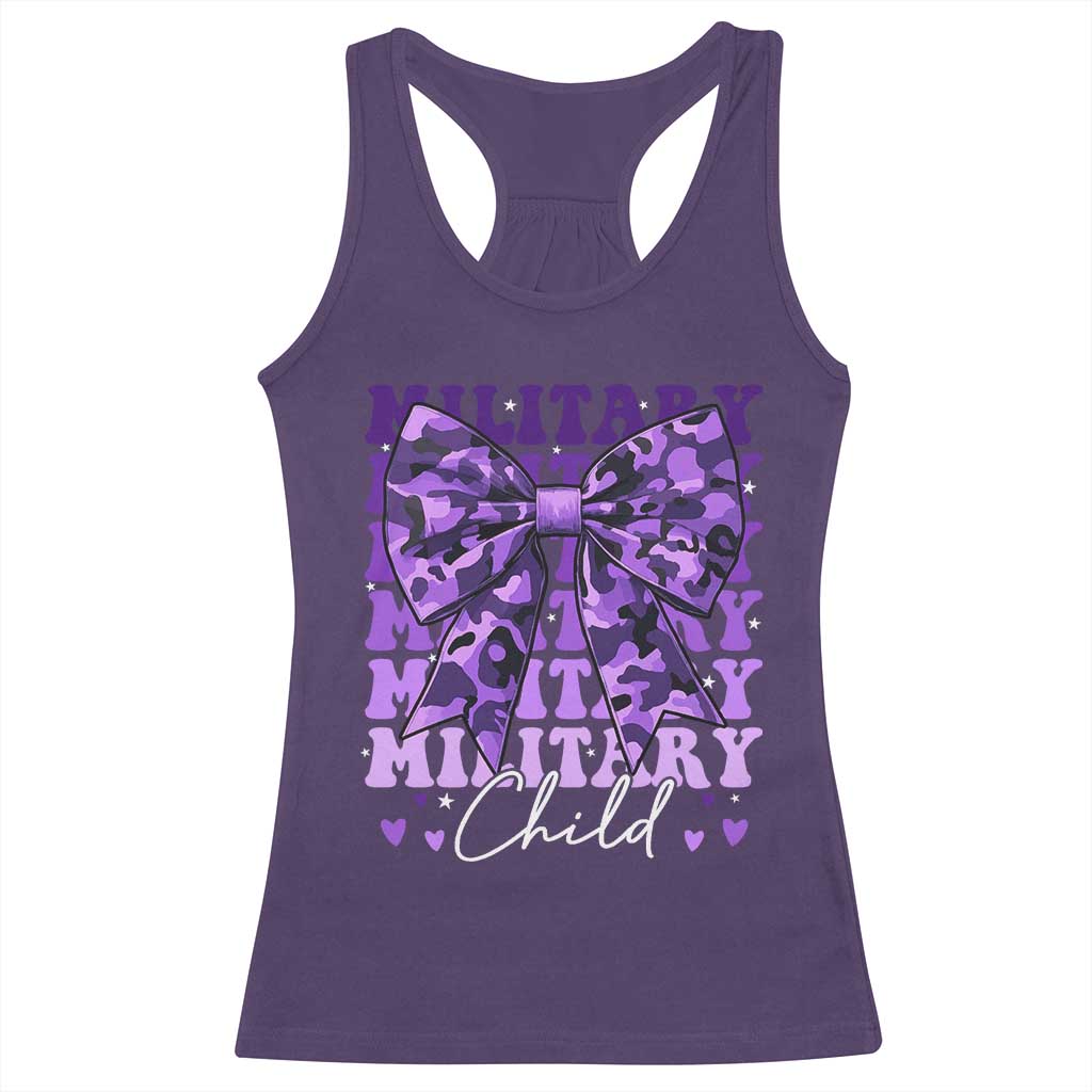 Military Child Coquette Bow Racerback Tank Top Purple Up Camo Kids Girls TS10 Purple Print Your Wear