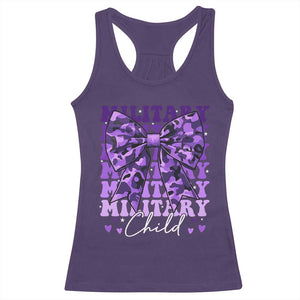 Military Child Coquette Bow Racerback Tank Top Purple Up Camo Kids Girls TS10 Purple Print Your Wear
