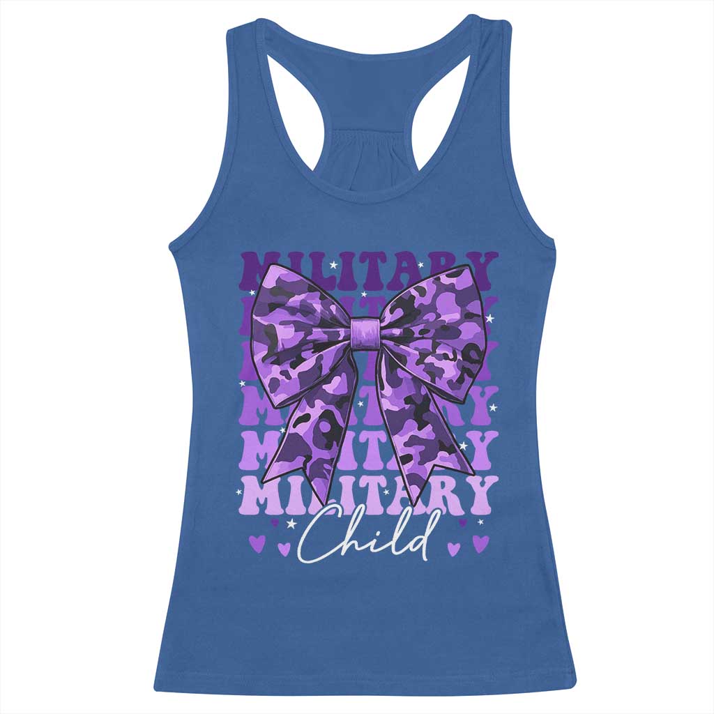 Military Child Coquette Bow Racerback Tank Top Purple Up Camo Kids Girls TS10 Royal Blue Print Your Wear