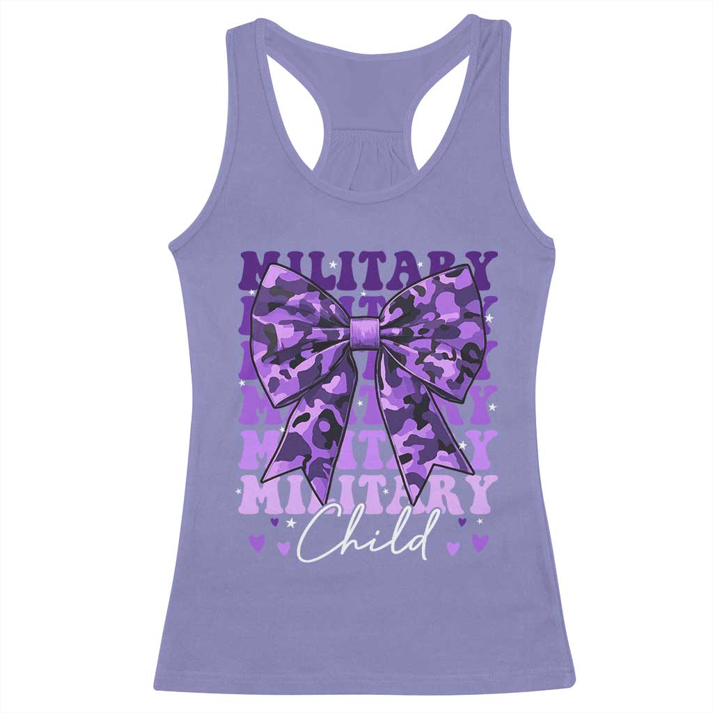 Military Child Coquette Bow Racerback Tank Top Purple Up Camo Kids Girls TS10 Violet Print Your Wear