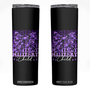 Military Child Coquette Bow Skinny Tumbler Purple Up Camo Kids Girls TS10 Black Print Your Wear
