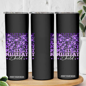 Military Child Coquette Bow Skinny Tumbler Purple Up Camo Kids Girls TS10 Print Your Wear