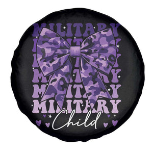 Military Child Coquette Bow Spare Tire Cover Purple Up Camo Kids Girls TS10 Print Your Wear