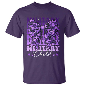 Military Child Coquette Bow T Shirt Purple Up Camo Kids Girls TS10 Purple Print Your Wear