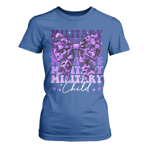Military Child Coquette Bow T Shirt For Women Purple Up Camo Kids Girls TS10 Royal Blue Print Your Wear