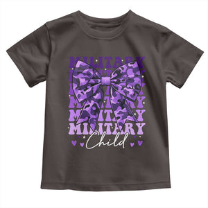 Military Child Coquette Bow Toddler T Shirt Purple Up Camo Kids Girls TS10 Dark Chocolate Print Your Wear
