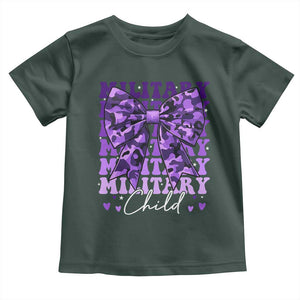 Military Child Coquette Bow Toddler T Shirt Purple Up Camo Kids Girls TS10 Dark Forest Green Print Your Wear