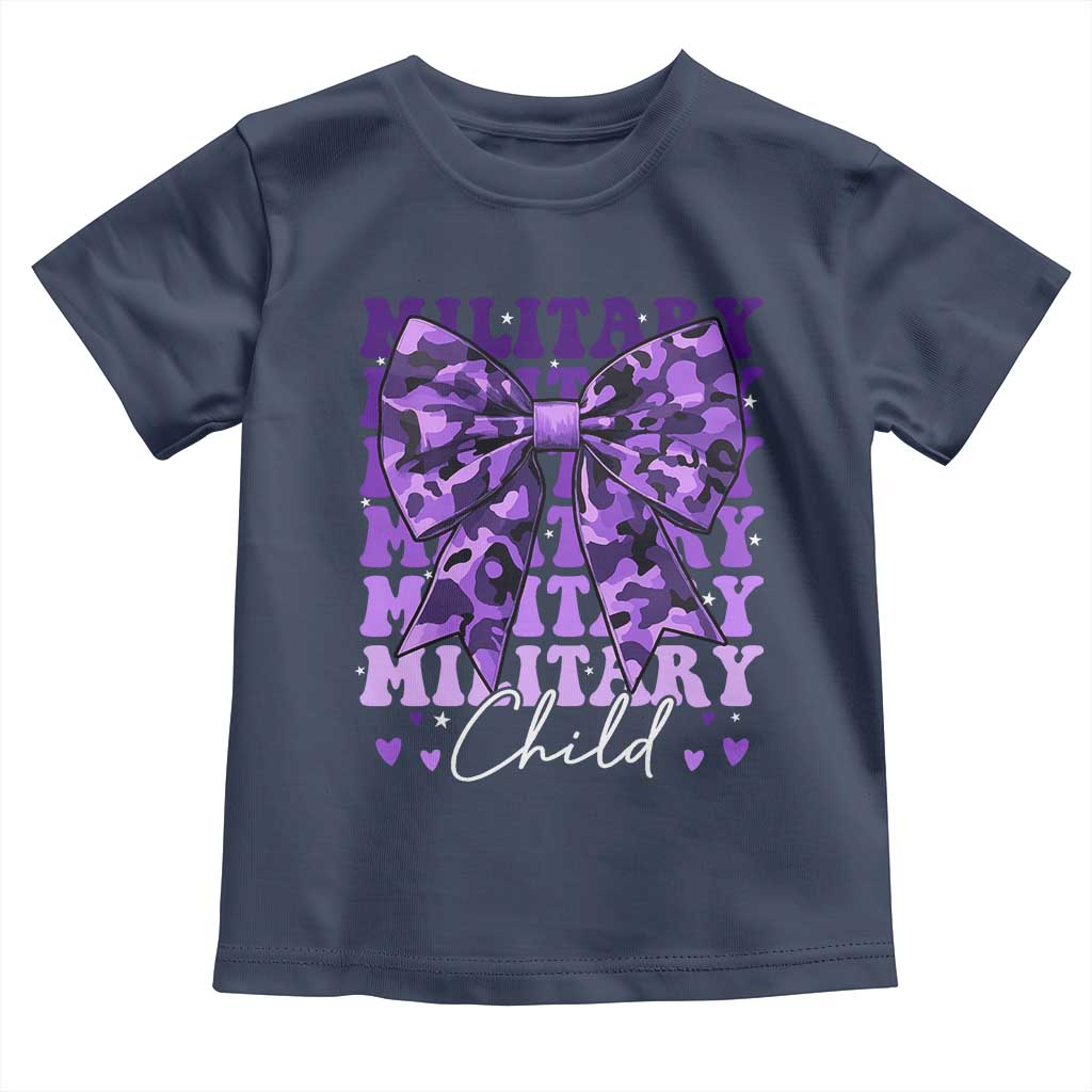 Military Child Coquette Bow Toddler T Shirt Purple Up Camo Kids Girls TS10 Navy Print Your Wear
