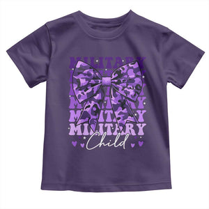 Military Child Coquette Bow Toddler T Shirt Purple Up Camo Kids Girls TS10 Purple Print Your Wear