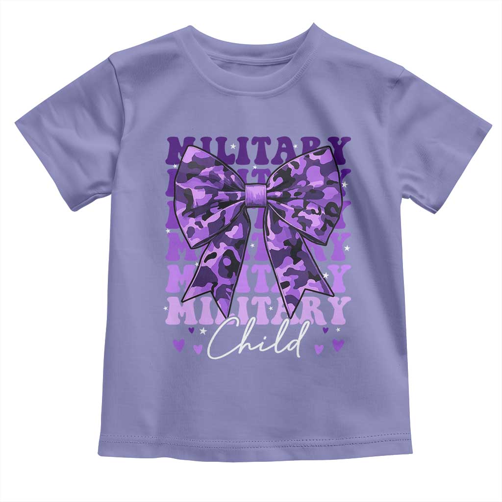 Military Child Coquette Bow Toddler T Shirt Purple Up Camo Kids Girls TS10 Violet Print Your Wear