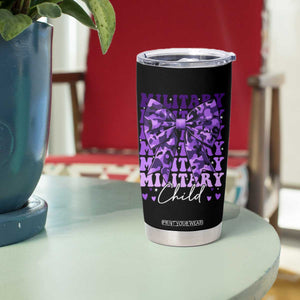 Military Child Coquette Bow Tumbler Cup Purple Up Camo Kids Girls TS10 Print Your Wear
