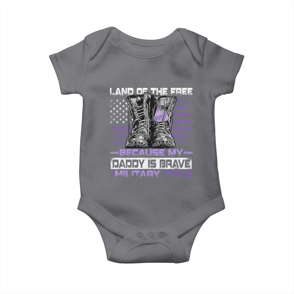 Purple Up For Military Kids Baby Onesie Military Child Month My Daddy Is Brave TS10 Charcoal Print Your Wear