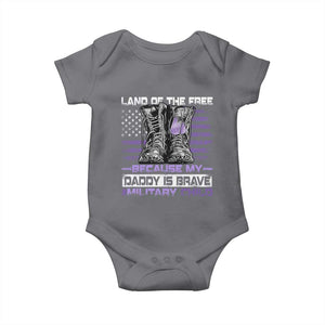 Purple Up For Military Kids Baby Onesie Military Child Month My Daddy Is Brave TS10 Charcoal Print Your Wear