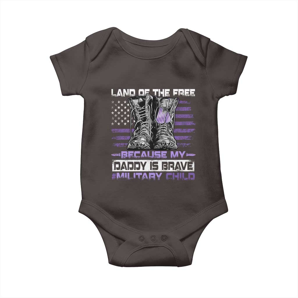 Purple Up For Military Kids Baby Onesie Military Child Month My Daddy Is Brave TS10 Dark Chocolate Print Your Wear