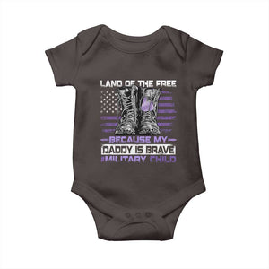 Purple Up For Military Kids Baby Onesie Military Child Month My Daddy Is Brave TS10 Dark Chocolate Print Your Wear