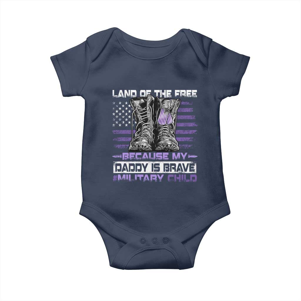 Purple Up For Military Kids Baby Onesie Military Child Month My Daddy Is Brave TS10 Navy Print Your Wear