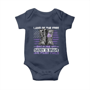 Purple Up For Military Kids Baby Onesie Military Child Month My Daddy Is Brave TS10 Navy Print Your Wear