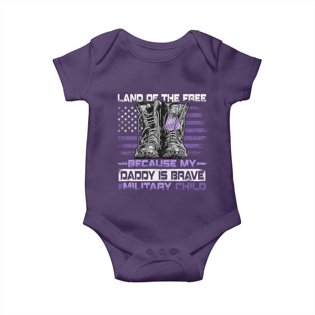 Purple Up For Military Kids Baby Onesie Military Child Month My Daddy Is Brave TS10 Purple Print Your Wear