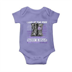 Purple Up For Military Kids Baby Onesie Military Child Month My Daddy Is Brave TS10 Violet Print Your Wear