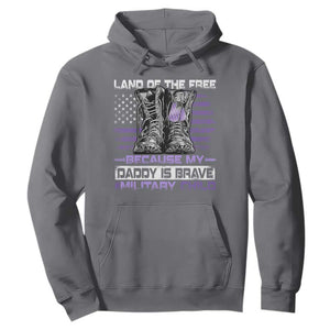 Purple Up For Military Kids Hoodie Military Child Month My Daddy Is Brave TS10 Charcoal Print Your Wear