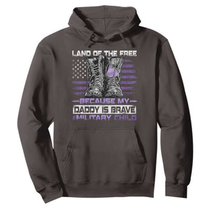 Purple Up For Military Kids Hoodie Military Child Month My Daddy Is Brave TS10 Dark Chocolate Print Your Wear