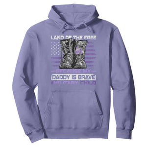 Purple Up For Military Kids Hoodie Military Child Month My Daddy Is Brave TS10 Violet Print Your Wear