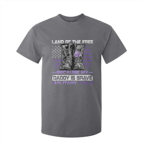 Purple Up For Military Kids T Shirt For Kid Military Child Month My Daddy Is Brave TS10 Charcoal Print Your Wear