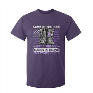 Purple Up For Military Kids T Shirt For Kid Military Child Month My Daddy Is Brave TS10 Purple Print Your Wear