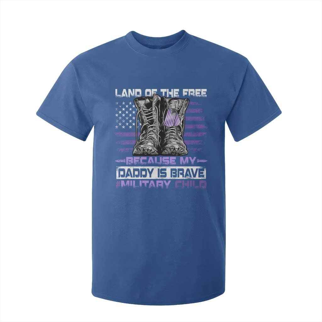 Purple Up For Military Kids T Shirt For Kid Military Child Month My Daddy Is Brave TS10 Royal Blue Print Your Wear