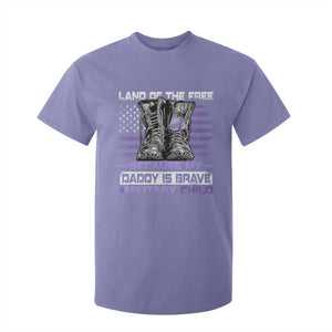 Purple Up For Military Kids T Shirt For Kid Military Child Month My Daddy Is Brave TS10 Violet Print Your Wear