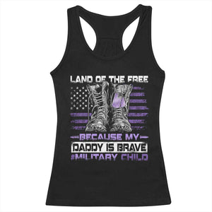 Purple Up For Military Kids Racerback Tank Top Military Child Month My Daddy Is Brave TS10 Black Print Your Wear