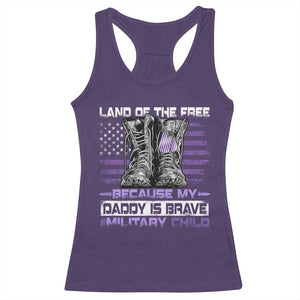 Purple Up For Military Kids Racerback Tank Top Military Child Month My Daddy Is Brave TS10 Purple Print Your Wear