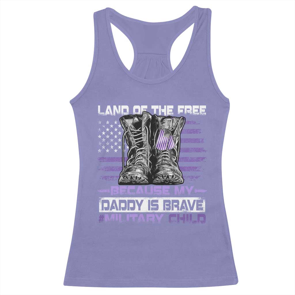 Purple Up For Military Kids Racerback Tank Top Military Child Month My Daddy Is Brave TS10 Violet Print Your Wear