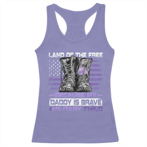 Purple Up For Military Kids Racerback Tank Top Military Child Month My Daddy Is Brave TS10 Violet Print Your Wear