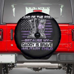 Purple Up For Military Kids Spare Tire Cover Military Child Month My Daddy Is Brave TS10 Black Print Your Wear