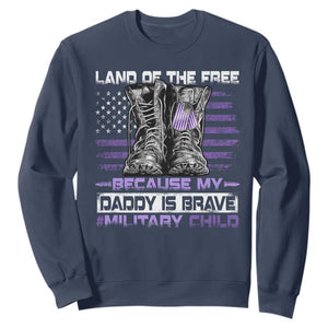 Purple Up For Military Kids Sweatshirt Military Child Month My Daddy Is Brave TS10 Navy Print Your Wear