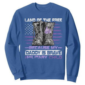 Purple Up For Military Kids Sweatshirt Military Child Month My Daddy Is Brave TS10 Royal Blue Print Your Wear