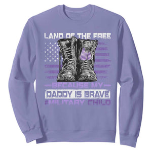 Purple Up For Military Kids Sweatshirt Military Child Month My Daddy Is Brave TS10 Violet Print Your Wear